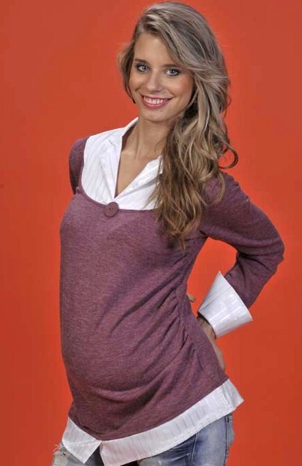 Těhotenský svetr s límečkem